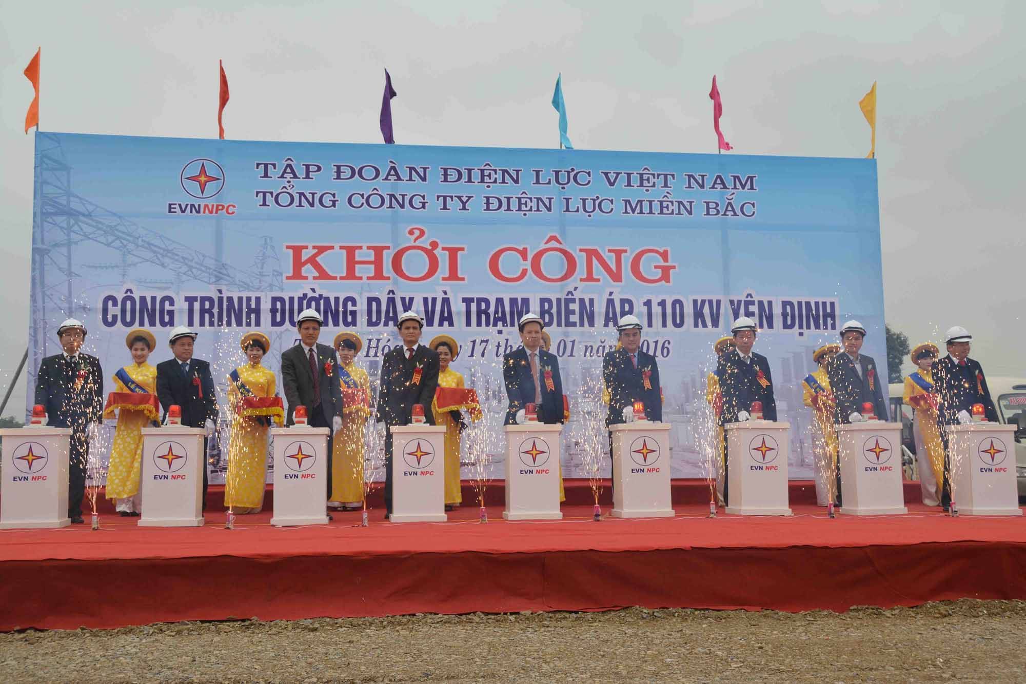 Khởi công công trình Đường dây và Trạm biến áp 110kV Yên Định -Thanh Hóa