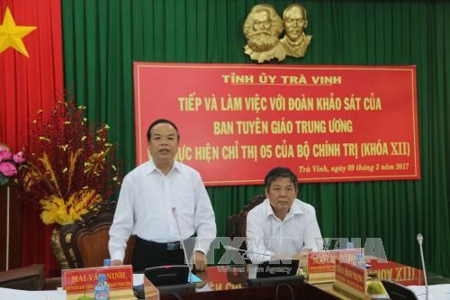 Trà Vinh: Đôn đốc để việc học tập, làm theo tư tưởng, đạo đức, phong cách của Bác trở thành việc làm thường xuyên