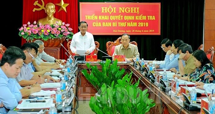 Đoàn kiểm tra của Ban Bí thư Trung ương làm việc với Ban Thường vụ Tỉnh ủy Hải Dương