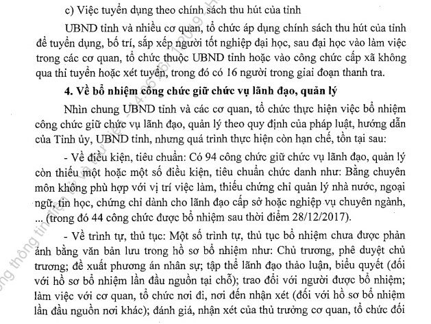 Thanh Hóa: Bổ nhiệm 94 cán bộ thiếu tiêu chuẩn