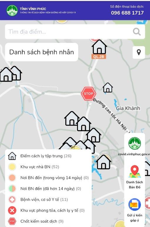 Vĩnh Phúc: Tiếp nhận hệ thống Bản đồ số dịch tễ COVID-19