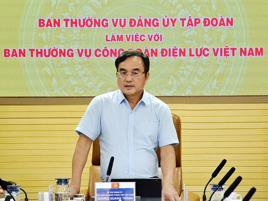 Ban Thường vụ Đảng ủy EVN làm việc với Ban Thường vụ Công đoàn Điện lực Việt Nam