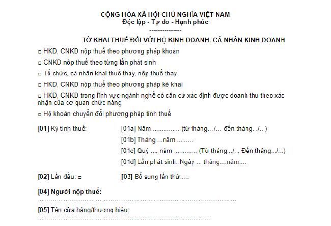 Hướng dẫn cá nhân kinh doanh nộp thuế theo từng lần phát sinh