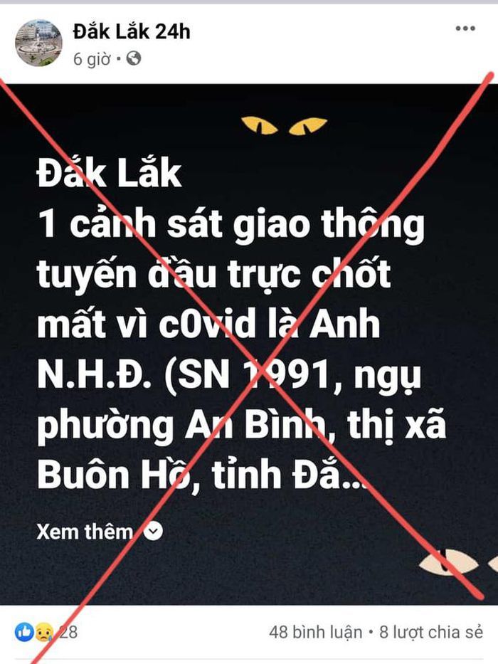 Truy tìm chủ tài khoản 'Đắk Lắk 24h' đăng thông tin thất thiệt