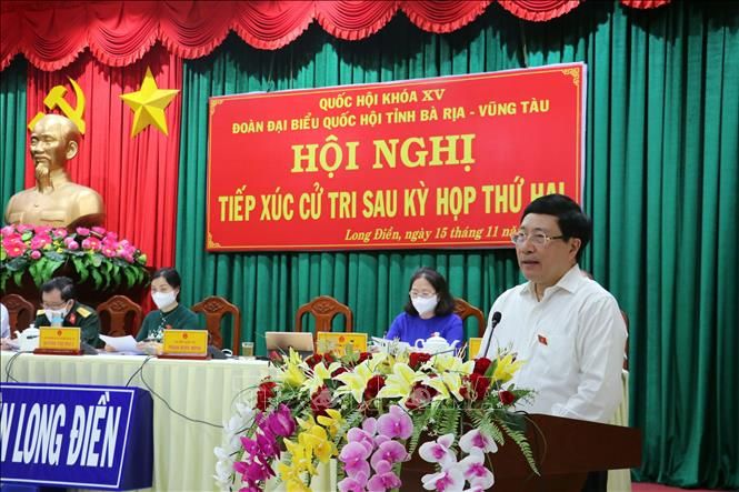 Phó Thủ tướng Phạm Bình Minh tiếp xúc cử tri tại Bà Rịa-Vũng Tàu