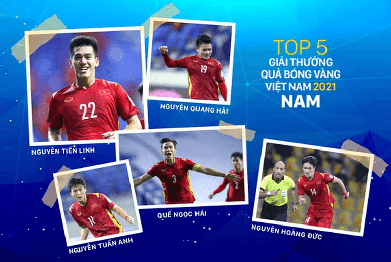 Công bố top 5 danh sách rút gọn Quả bóng Vàng Việt Nam 2021