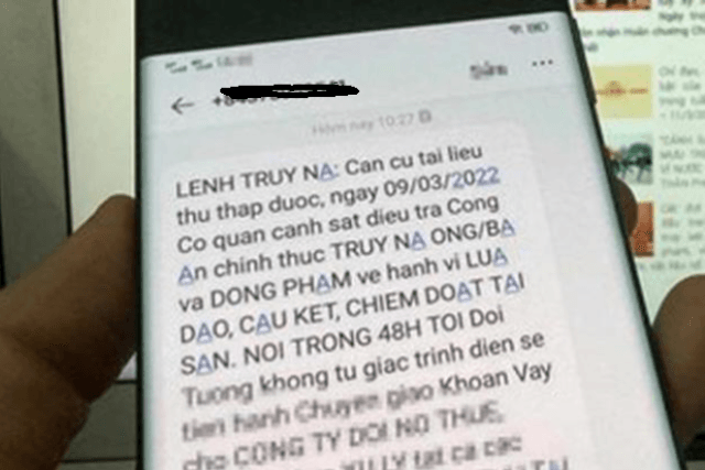 Cảnh báo chiêu thức lừa đảo bằng tin nhắn “lệnh truy nã” giả mạo