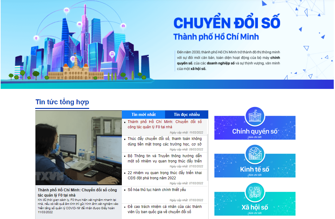 TP Hồ Chí Minh ra mắt Cổng thông tin chuyển đổi số