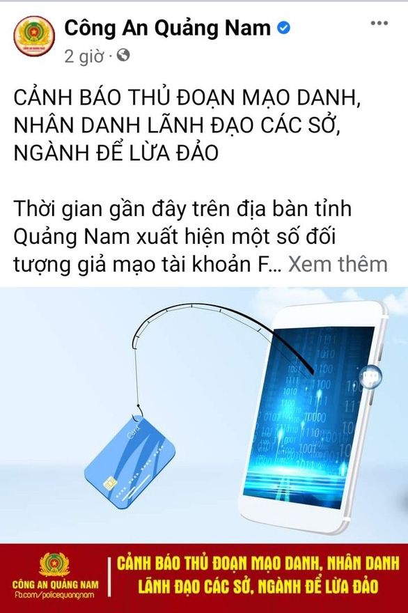 Cảnh báo giả mạo trang cá nhân của Bí thư, Chủ tịch TP Hội An 