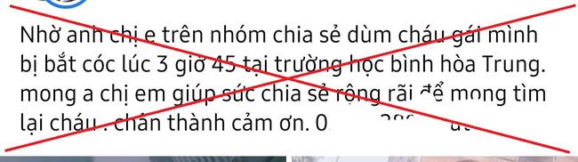 Thông tin “bắt cóc trẻ em” tại Long An