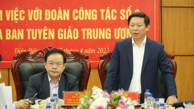 Đoàn công tác của Ban Tuyên giáo Trung ương làm việc với tỉnh Điện Biên