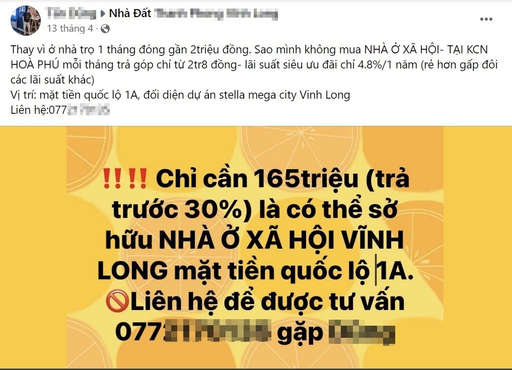 Xử lý thông tin “rao bán các dự án nhà ở xã hội” tại Vĩnh Long