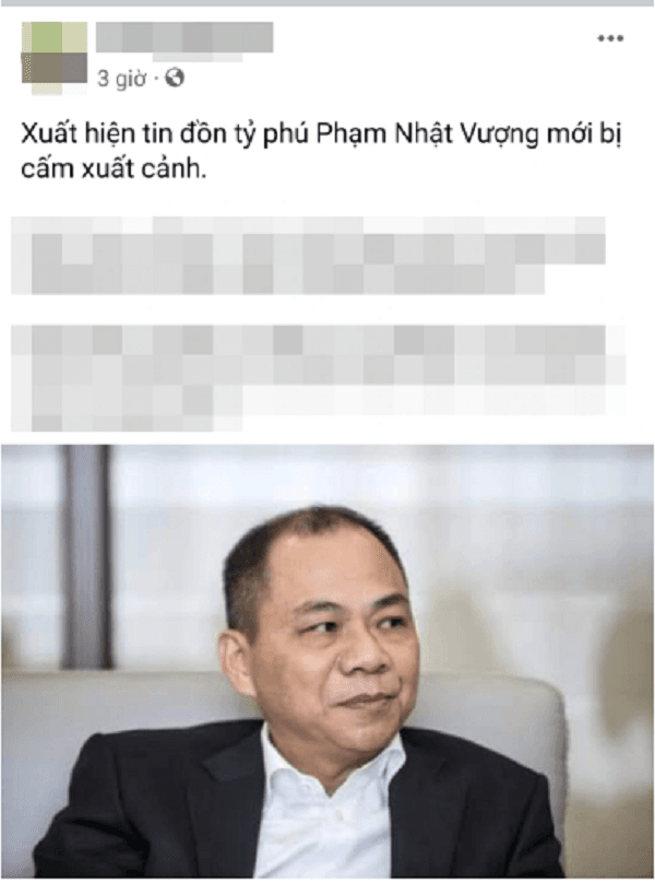 Xử lý người tung tin thất thiệt về Chủ tịch Vingroup