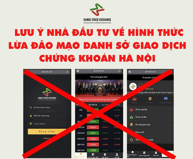 Nhiều website mạo danh Sở chứng khoán huy động vốn trái phép