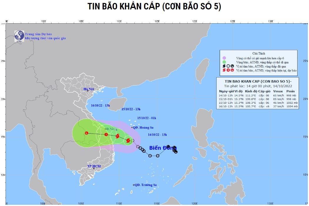 TIN BÃO KHẨN CẤP (CƠN BÃO SỐ 5 - SONCA)