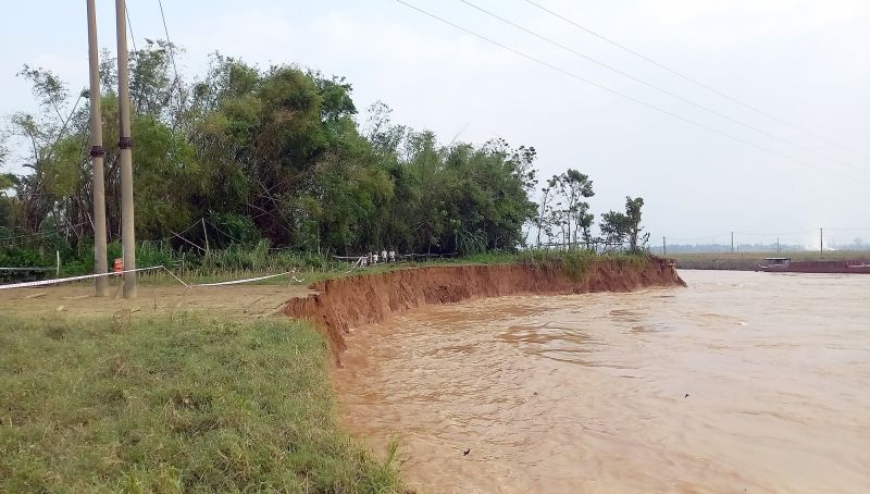 Quảng Nam: Cần khẩn trương xử lý sự cố sạt lở bờ sông Quảng Huế