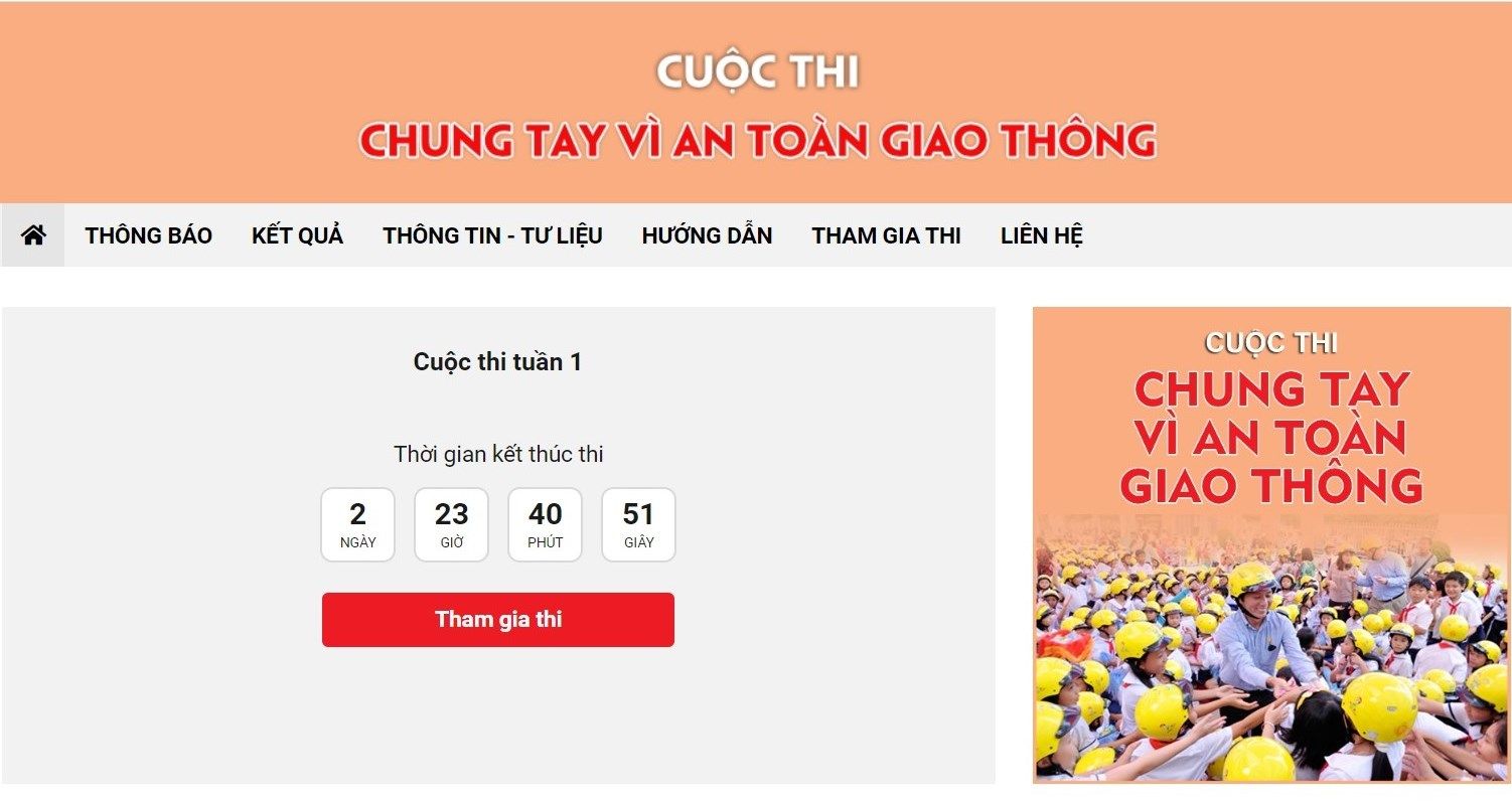 Bắc Giang đang dẫn đầu Cuộc thi “Chung tay vì an toàn giao thông” tuần 1