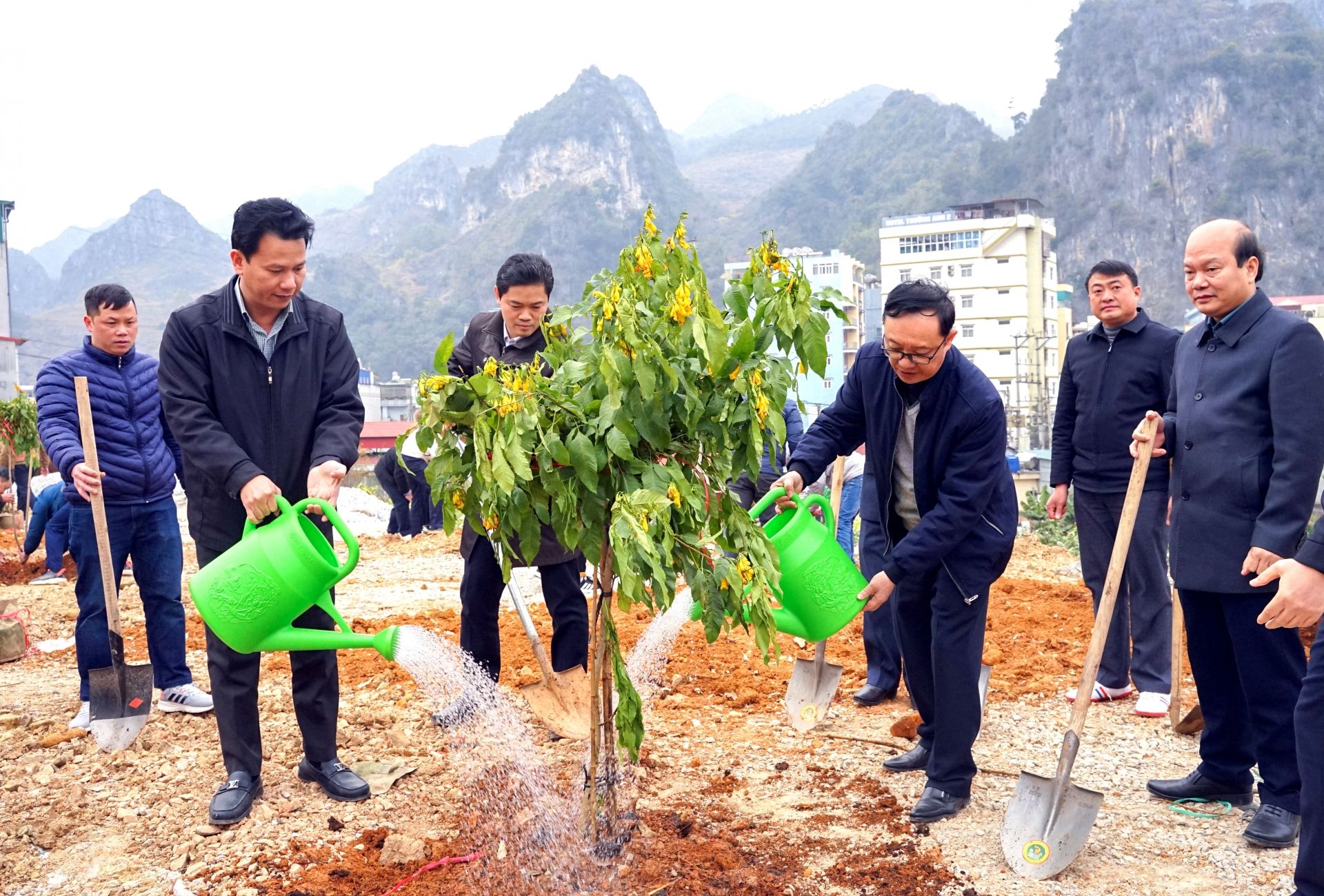 Bí thư Tỉnh ủy Đặng Quốc Khánh tham dự Tết trồng cây tại huyện Đồng Văn, Mèo Vạc