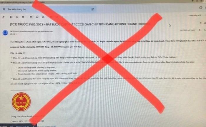 Tổng cục Thuế cảnh báo email giả mạo cập nhật thông tin CCCD