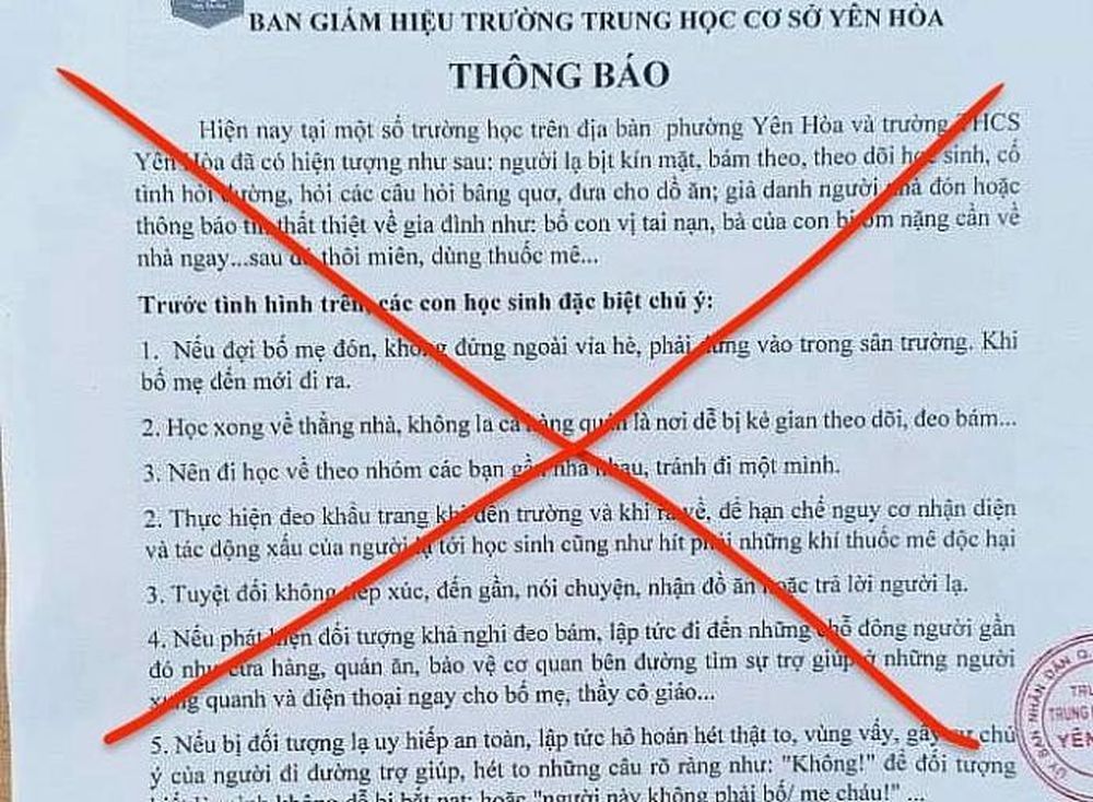 Hà Nội: Thông tin học sinh lớp 7 bị đánh thuốc mê là không chính xác