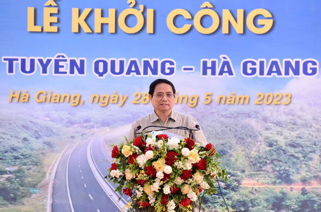 Thủ tướng Phạm Minh Chính dự Lễ khởi công Cao tốc Tuyên Quang - Hà Giang 