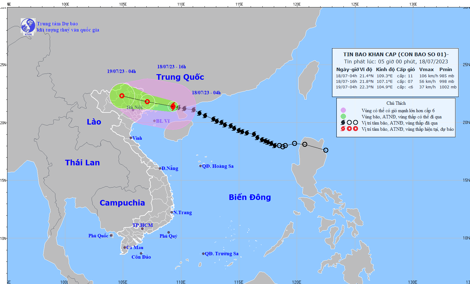 Bão Talim giật cấp 14, cách Móng Cái 140km