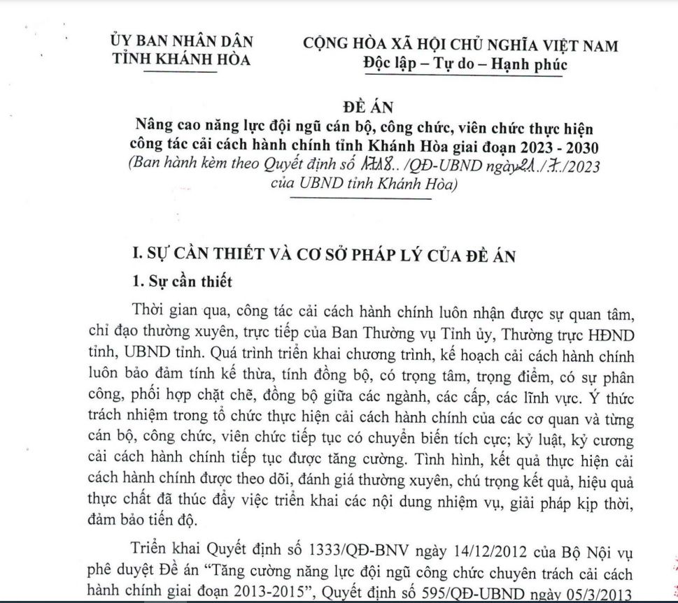 Khánh Hòa: Nâng cao năng lực đội ngũ cán bộ, công chức, viên chức thực hiện công tác cải cách hành 