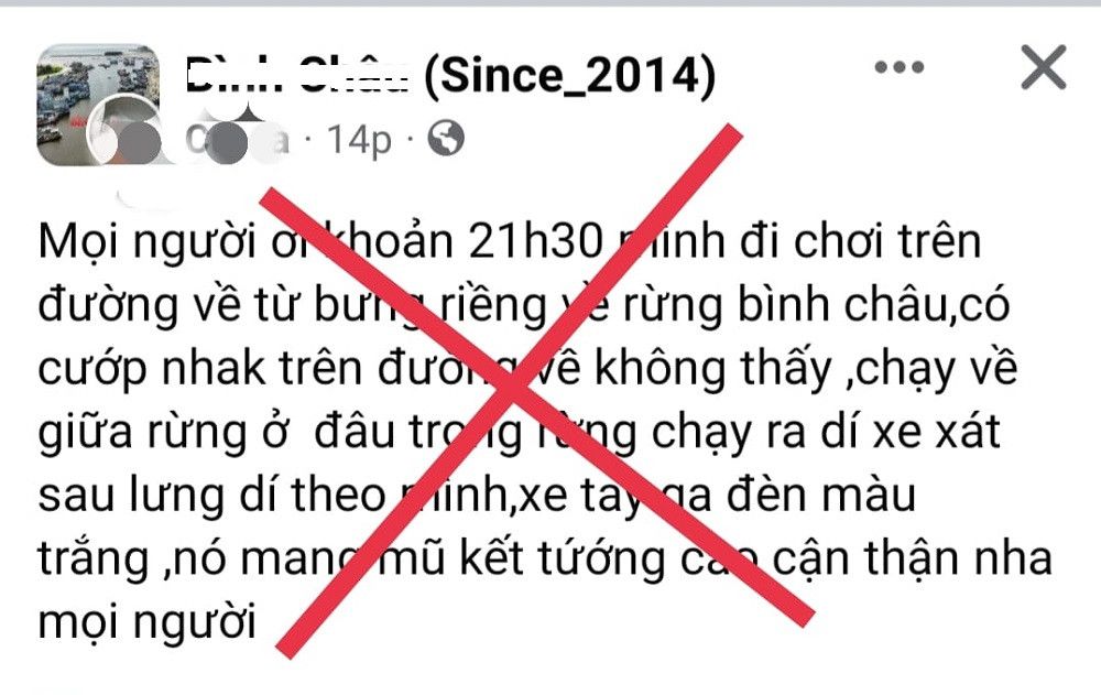 Bà Rịa - Vũng Tàu: Xử lý nam thanh niên đăng tin sai sự thật