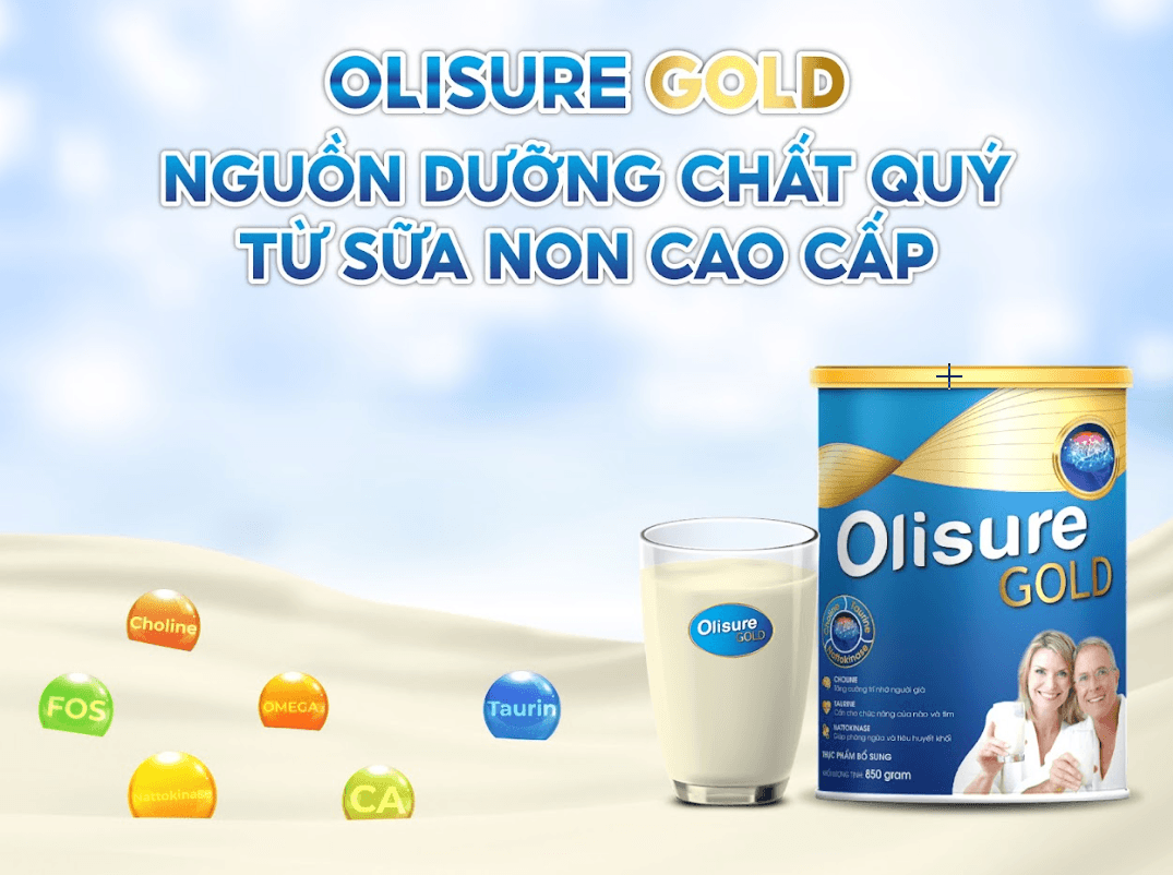 Sữa bổ não Olisure GOLD - Dưỡng chất quý từ sữa non Mỹ cao cấp