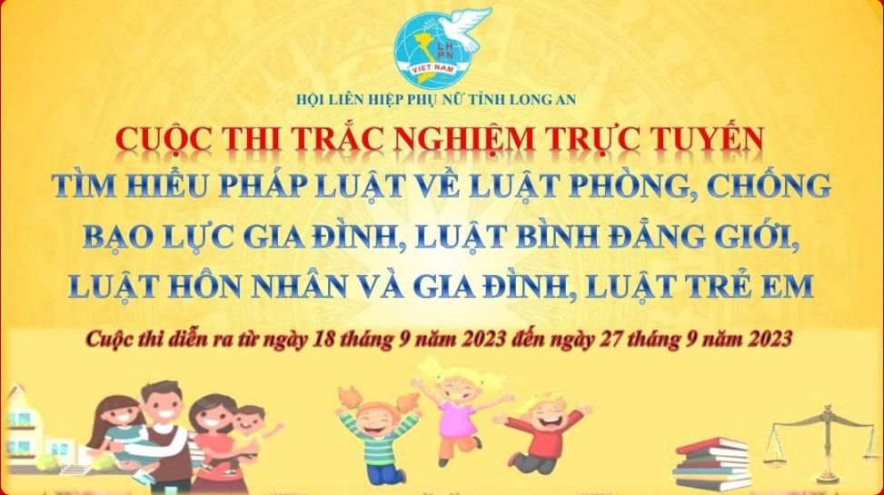 Long An: Tổ chức thi trắc nghiệm trực tuyến về Bình đẳng giới, gia đình và trẻ em