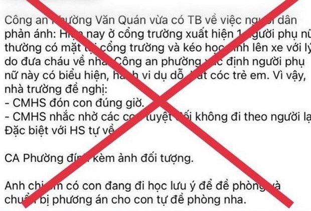 Hà Nội: Thông tin bắt cóc trẻ em ở phường Văn Quán là sai sự thật