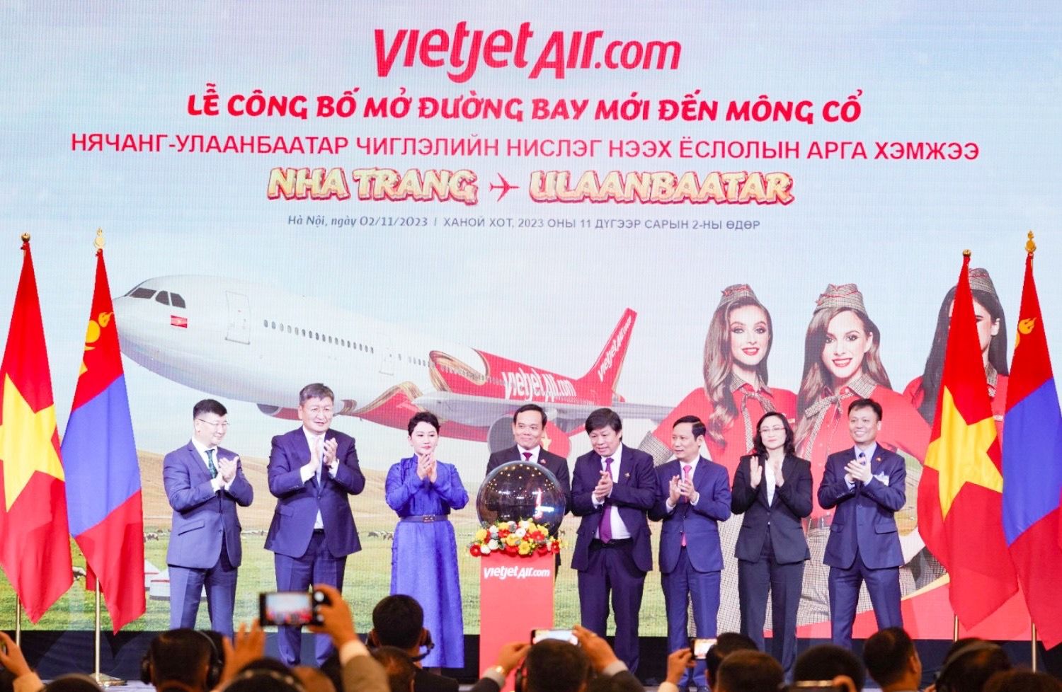 Vietjet công bố đường bay thẳng Ulaanbaatar - Mông Cổ và Nha Trang - Việt Nam