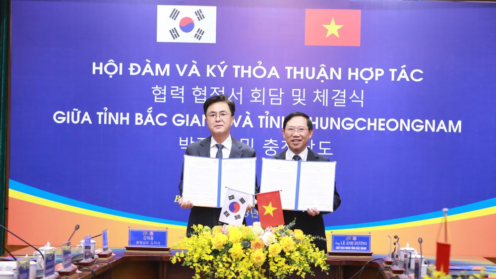 Tỉnh Bắc Giang và tỉnh Chungcheongnam (Hàn Quốc) ký thỏa thuận hợp tác