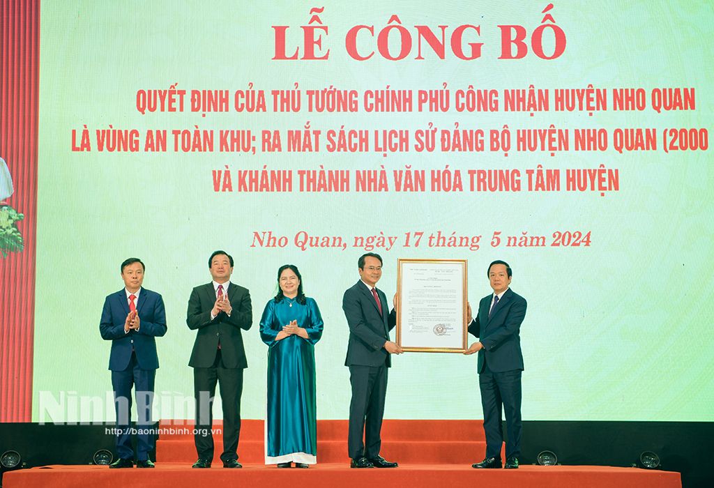 Công nhận huyện Nho Quan (Ninh Bình) là vùng An toàn khu