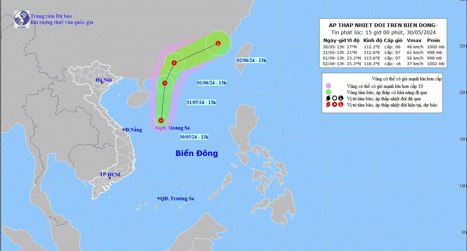 Xuất hiện áp thấp nhiệt đới đầu tiên của mùa bão lũ năm 2024