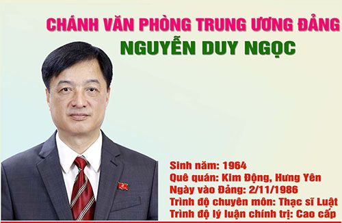 [Infographic] Chánh Văn phòng Trung ương Đảng Nguyễn Duy Ngọc