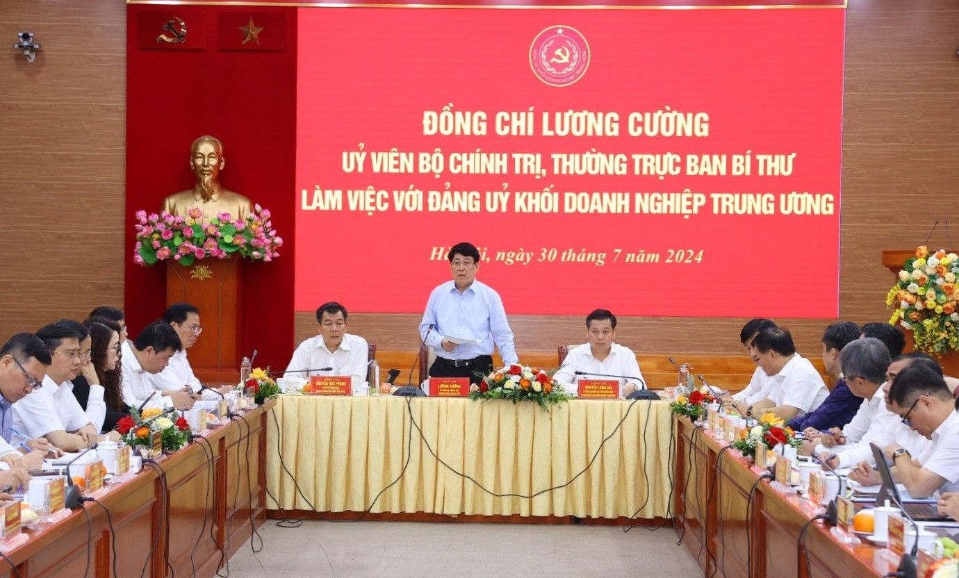 Thường trực Ban Bí thư Lương Cường làm việc với Đảng ủy Khối Doanh nghiệp Trung ương