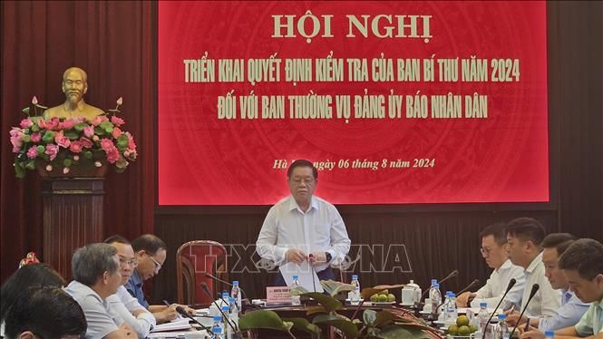 Đoàn Kiểm tra của Ban Bí thư làm việc với Ban Thường vụ Đảng ủy Báo Nhân Dân