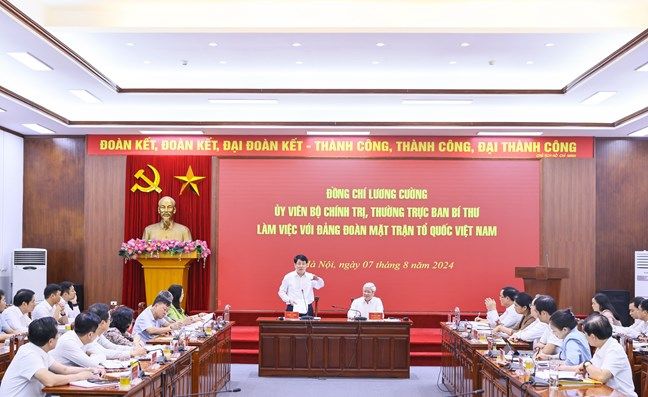 Thường trực Ban Bí thư làm việc với Đảng đoàn Mặt trận Tổ quốc Việt Nam