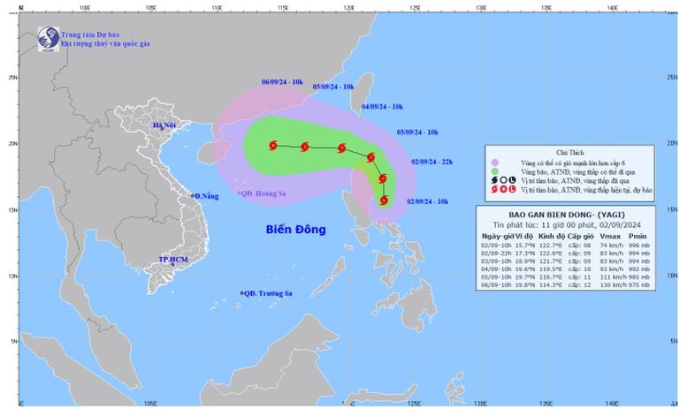 Xuất hiện bão YAGI gần Biển Đông