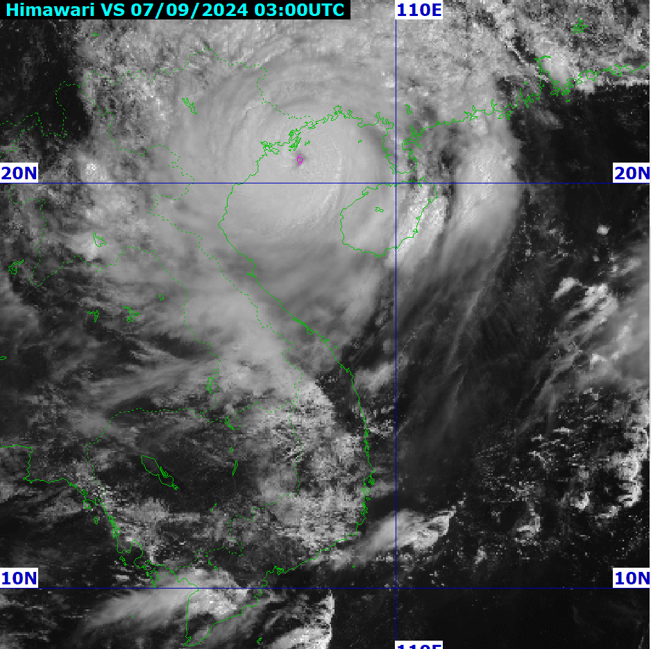 Bão số 3 đã tiến gần khu vực Hải Phòng và Quảng Ninh, gió mạnh cấp 12