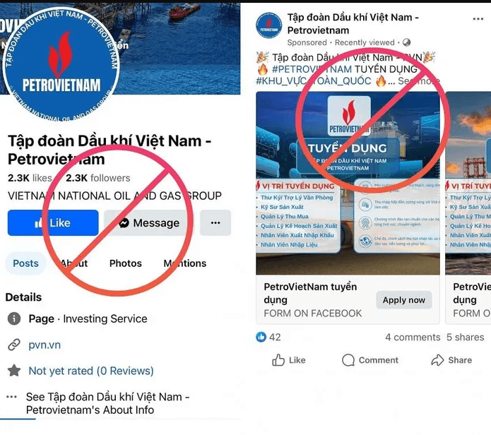 Tập đoàn Dầu khí Việt Nam cảnh báo lừa đảo tuyển dụng