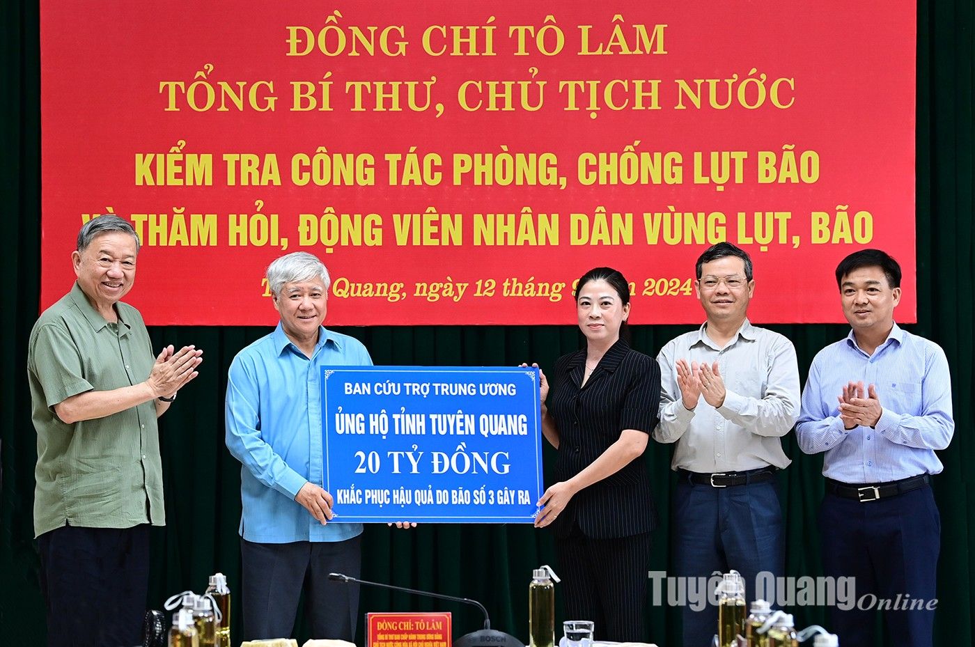 Tổng Bí thư, Chủ tịch nước Tô Lâm kiểm tra công tác phòng, chống lụt bão tại Tuyên Quang