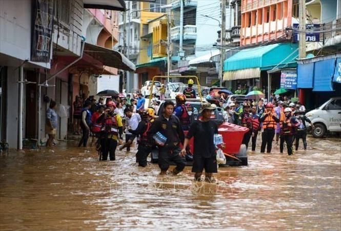 Ngập lụt tại Đông Bắc Thái Lan do mưa lớn và nước sông Mekong dâng cao