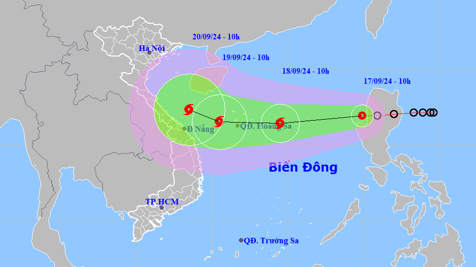 Áp thấp nhiệt đới giật cấp 9 đã tiến vào Bắc Biển Đông​