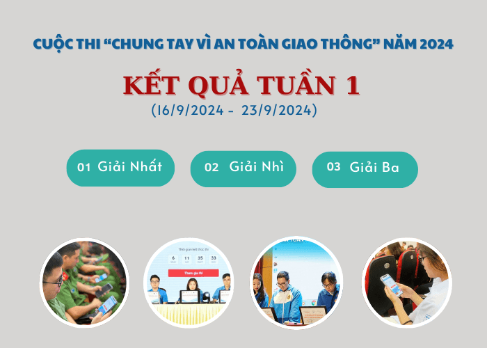 Kết quả tuần 1 Cuộc thi “Chung tay vì an toàn giao thông” năm 2024