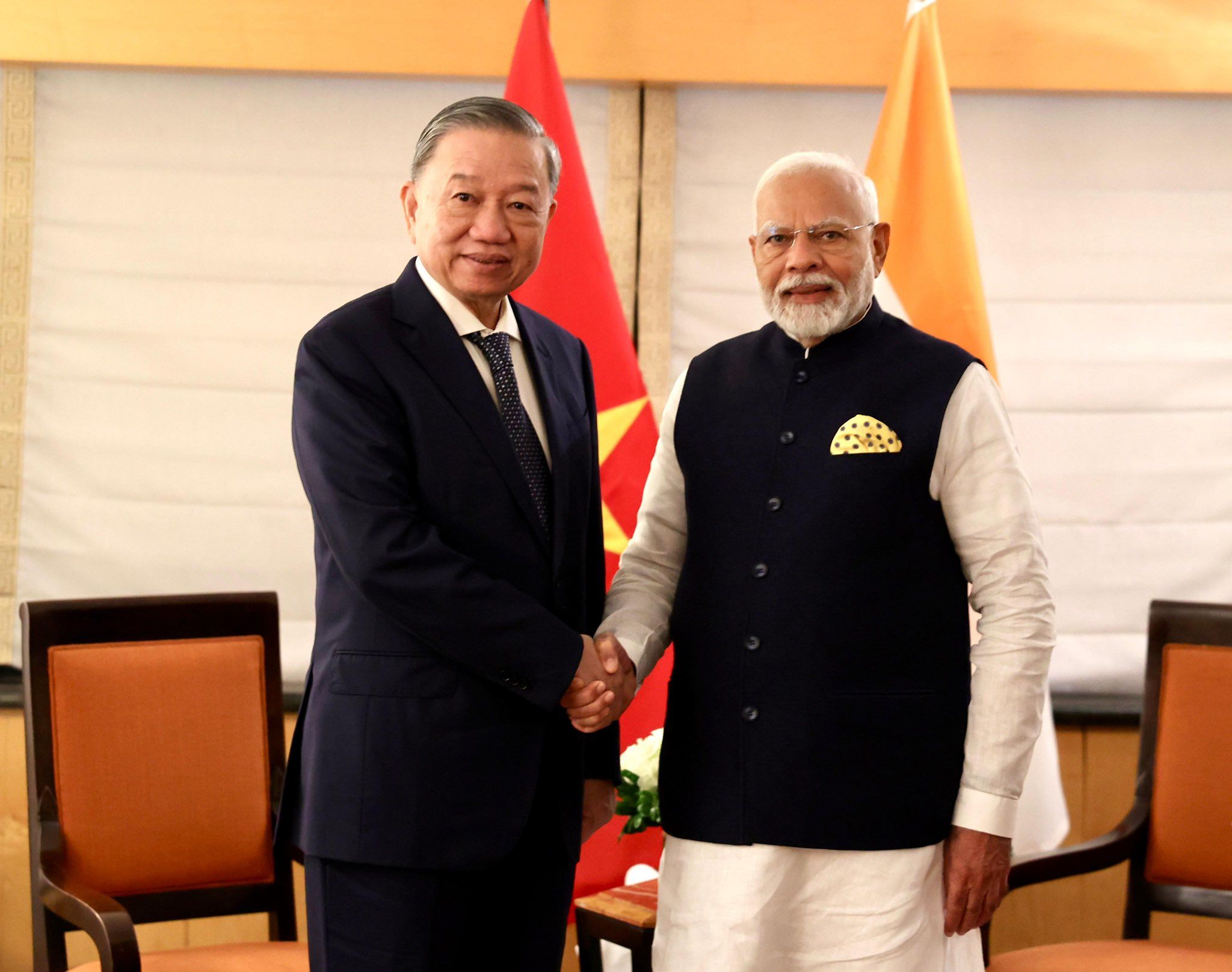  Tổng Bí thư, Chủ tịch nước Tô Lâm gặp Thủ tướng Ấn Độ Narendra Modi