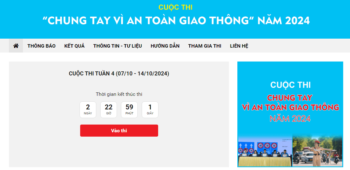 Hơn 100 nghìn lượt thi “Chung tay vì an toàn giao thông” tuần 4