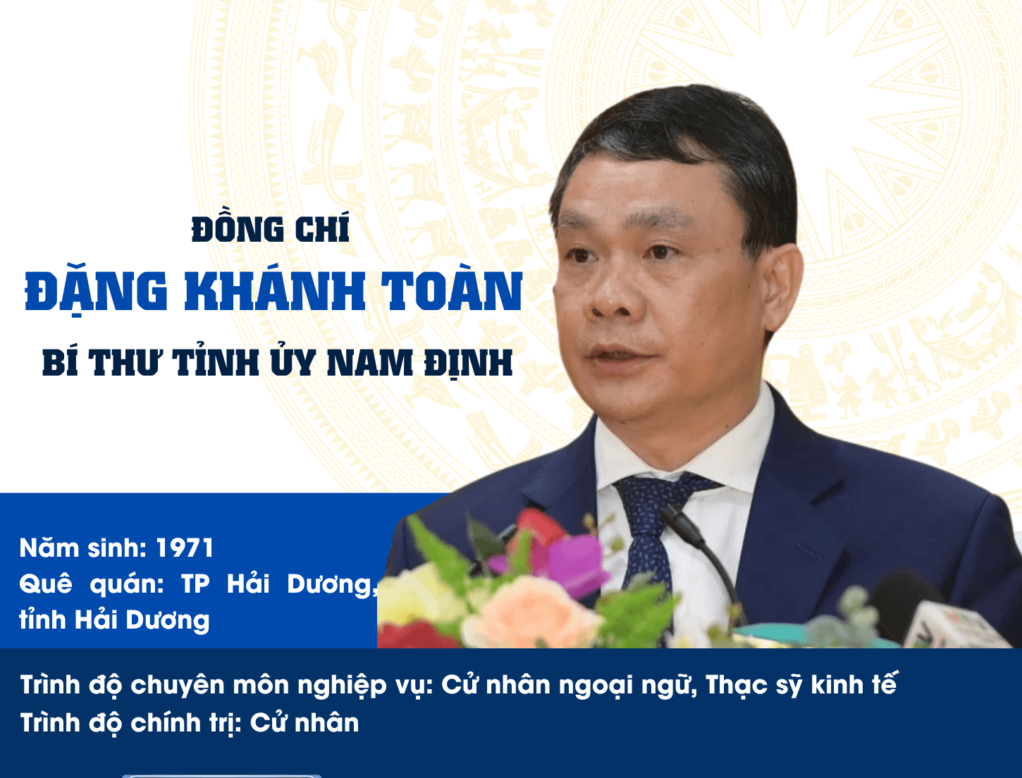 [Infographic] Bí thư Tỉnh ủy Nam Định Đặng Khánh Toàn