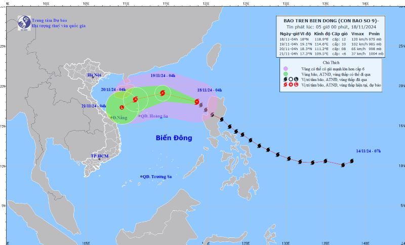 Bão Man-yi vào Biển Đông, trở thành bão số 9